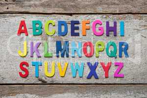 Colorful wooden English alphabet set