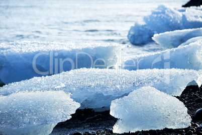 Ice floes at glacier lagoon Jokulsarlon