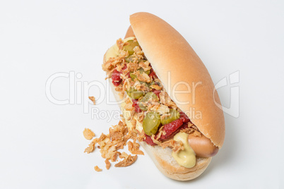 Hot Dog on white