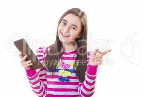 Beautiful teenager girl with digital tablet