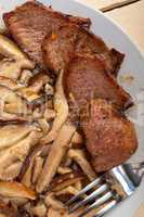 venison deer game filet and wild mushrooms
