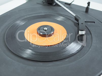 Vinyl record on turntable