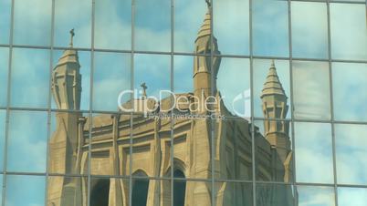 Time-lapse Reflection of a Gothic Cathedral
