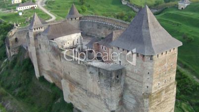 Flying near medieval fortification complex