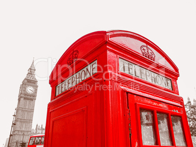 Retro look London telephone box