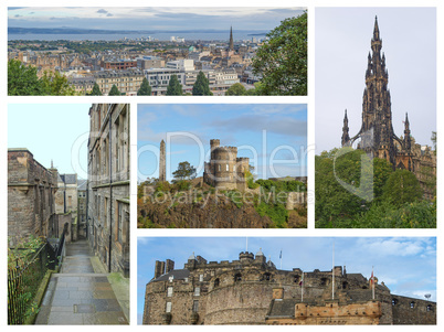 Edinburgh landmarks collage