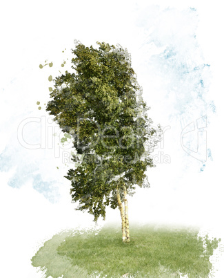 Birch Tree Watercolor