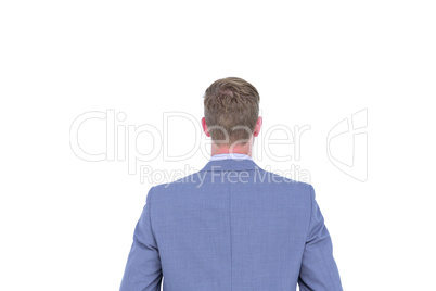 A back turned businessman on a background
