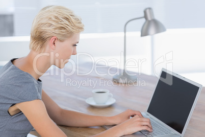 Businesswoman using her computer