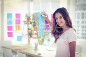 Smiling women writing photo editor