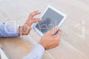 Businessman using tablet