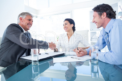 Business people reaching an agreement