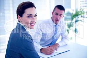 Businesswoman smiling at the camera