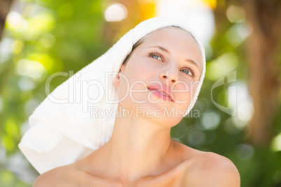 a woman preparing herself for spa day