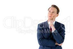 Thoughtful businessman looking away