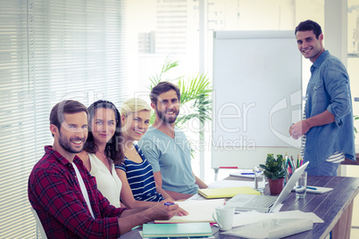 Businessman giving a presentation