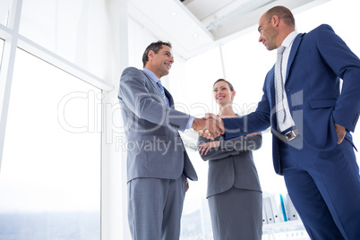 Business colleagues greeting each other