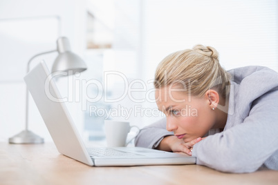 Business woman looking at her computer