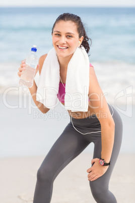 Pretty fit woman looking at camera