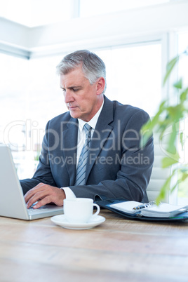 Businessman working with his laptop