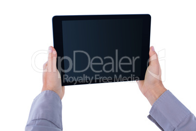 Businesswoman holding digital tablet