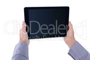 Businesswoman holding digital tablet