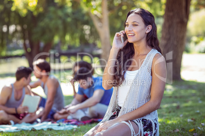 Pretty hipster on the phone