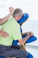 Man having back massage