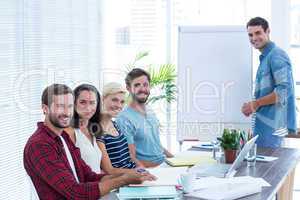 Businessman giving a presentation