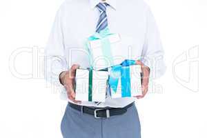 image of businessman offering a gift