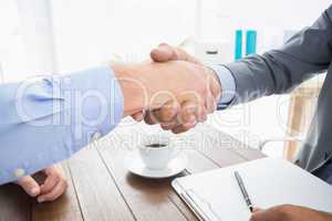 Businessman shaking hands with a co worker