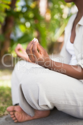 A young woman doing yoga