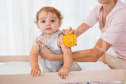 Portrait of happy blonde woman with his son Portrait of happy blonde woman with his son
