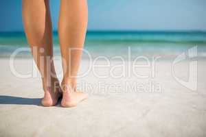 Feet of woman at the beach