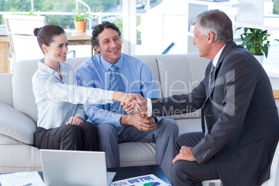 Couple in meeting with a financial adviser