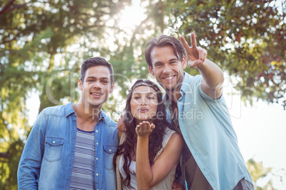 Happy friends in the park