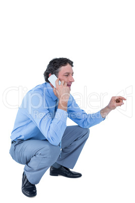 Businessman having phone call