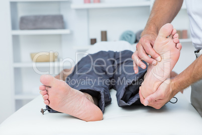 Man having foot massage