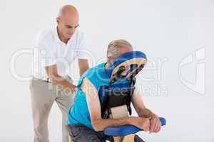 Man having back massage