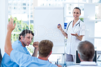 Team of doctors having brainstorming session