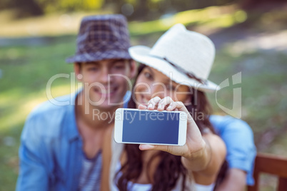 Cute couple taking a selfie