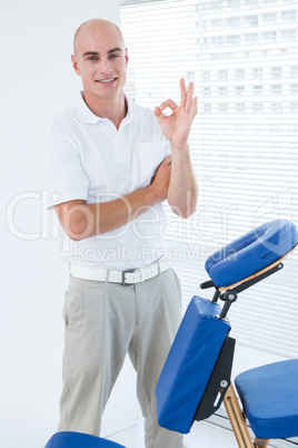 Doctor in front of medical chair