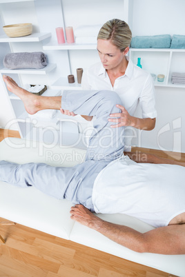 Man having leg massage