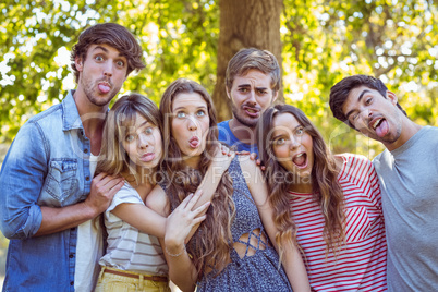 Happy friends in the park