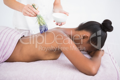 Pretty woman enjoying an aromatherapy massage