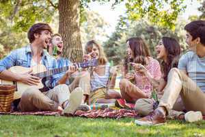 Happy friends in the park