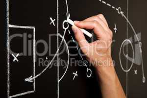 Hand Drawing Soccer Game Tactics