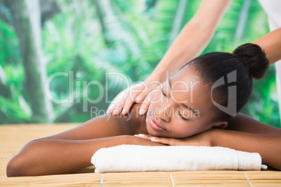 Pretty woman enjoying a massage