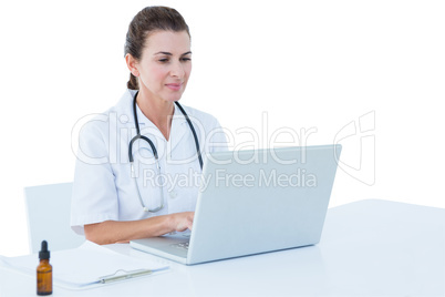 Doctor working on her laptop