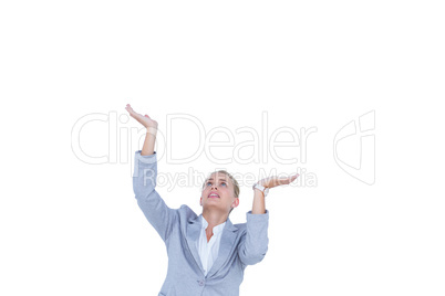 Businesswoman with arms up Businesswoman with arms up